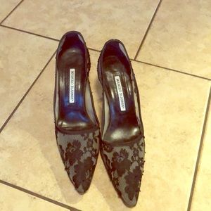 Manolo Blahnik lace heels
